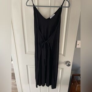 Black Tie-Front Dress